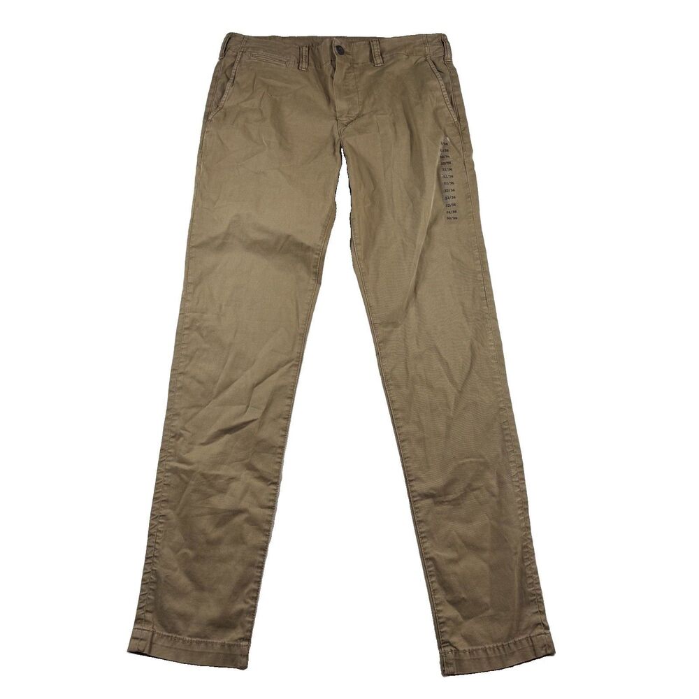 American Eagle Flex Pants Chino Men's 32x33* Brown Khaki Preppy Comfort NWT